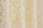NACIA Golden Foil Print Velvet Curtains for Long Window, Door and Log Door | Decorative Eyelet Room Darkening Drapes with Metallic Tree Branch Design for Living Room and Home Décor, Pack of 1