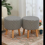 NACIA Elegant Ottoman Stool - Soft Cushioned Top for Seating & Footrest - Space-Saving, Stylish Design for Living Room, Bedroom & Office Spaces