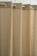 NACIA Criss Cross Net Semi Sheer Curtains | Geometric Door Curtains with Eyelet Rings | Light Filtering Polyester Curtains for Living Room and Bedroom