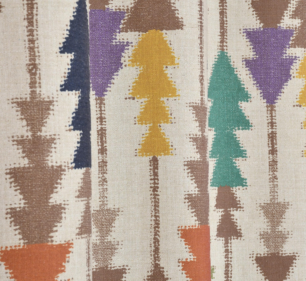 NACIA Cotton Room Darkening Printed Eyelet Curtains for Door, Long Door and Window | Geometric Printed Curtain Panel for Living Room and Bedroom | Grommet Window Drapes