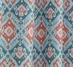 NACIA Cotton Room Darkening Printed Eyelet Curtains for Door, Long Door and Window | Geometric Printed Curtain Panel for Living Room and Bedroom | Grommet Window Drapes