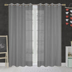 NACIA Criss Cross Net Semi Sheer Curtains | Geometric Door Curtains with Eyelet Rings | Light Filtering Polyester Curtains for Living Room and Bedroom