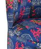 NACIA Velvet Printed Ottoman Chair | Dressing Table Chair for Bedroom Makeup Room Decor | Modern Upholstered Ottoman with Wooden Legs for Living Room & Home (18x18x32 Inches)
