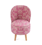 NACIA Velvet Printed Ottoman Chair with Stool Combo | Dressing Table Chair for Bedroom Makeup Room Decor | Modern Upholstered Ottoman with Wooden Legs for Living Room & Home