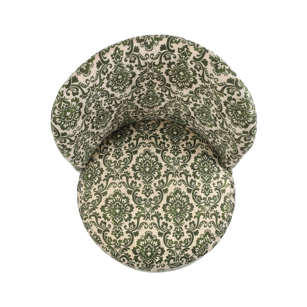 NACIA Velvet Printed Ottoman Chair with Stool Combo | Dressing Table Chair for Bedroom Makeup Room Decor | Modern Upholstered Ottoman with Wooden Legs for Living Room & Home