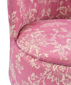 NACIA Velvet Printed Ottoman Chair with Stool Combo | Dressing Table Chair for Bedroom Makeup Room Decor | Modern Upholstered Ottoman with Wooden Legs for Living Room & Home