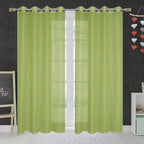 NACIA Criss Cross Net Semi Sheer Curtains | Geometric Door Curtains with Eyelet Rings | Light Filtering Polyester Curtains for Living Room and Bedroom