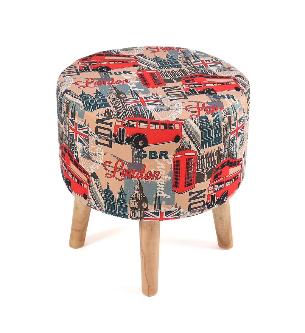 NACIA Elegant Ottoman Stool - Soft Cushioned Top for Seating & Footrest - Space-Saving, Stylish Design for Living Room, Bedroom & Office Spaces