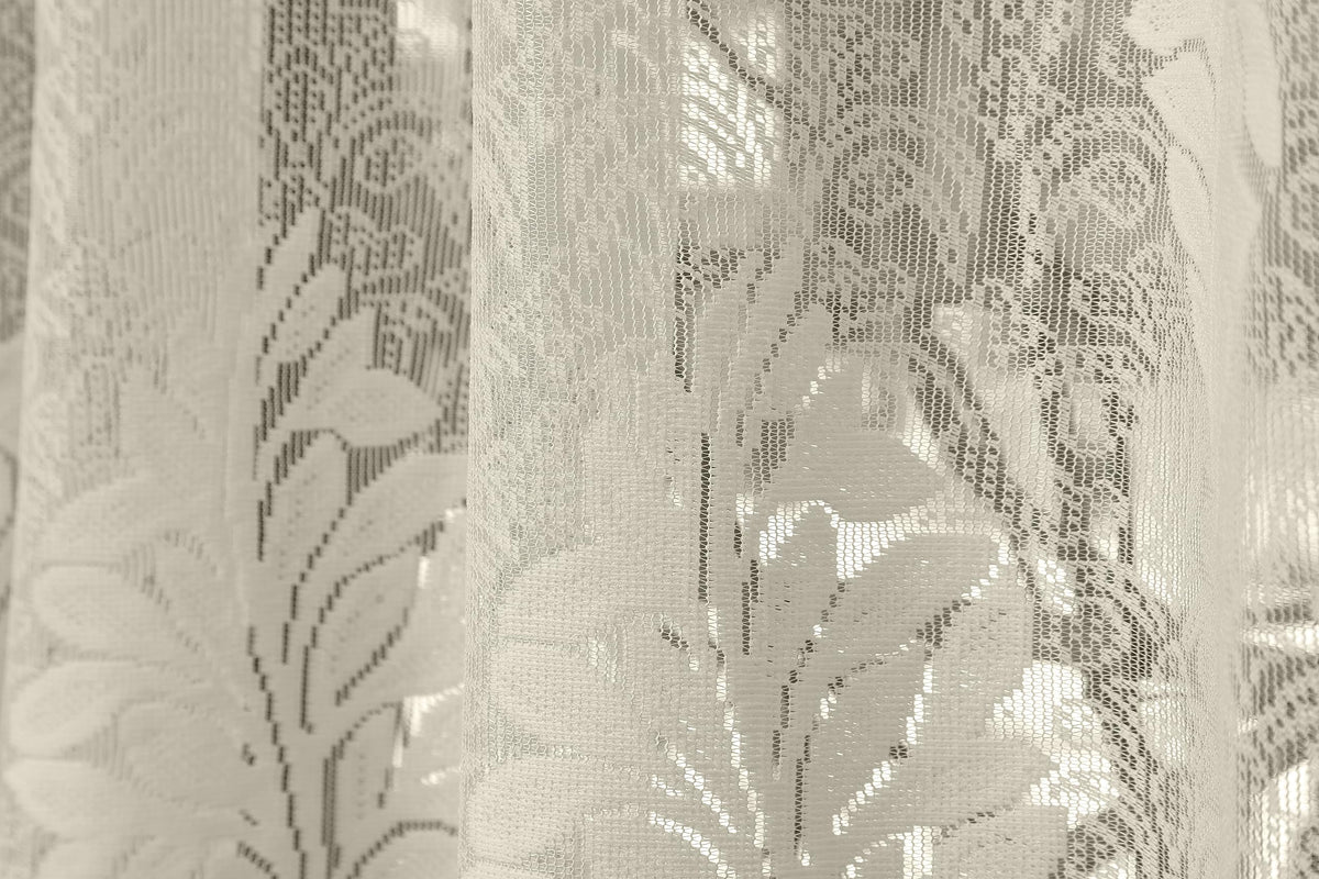 NACIA Heavy Polyester Net Semi Sheer Curtains for Door | Floral Design Grommet Curtains | Semi Transparent Window Drapes for Living Room Bedroom Home Décor