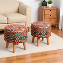 NACIA Printed Ottoman Set of 2 for Home Living Room Decor