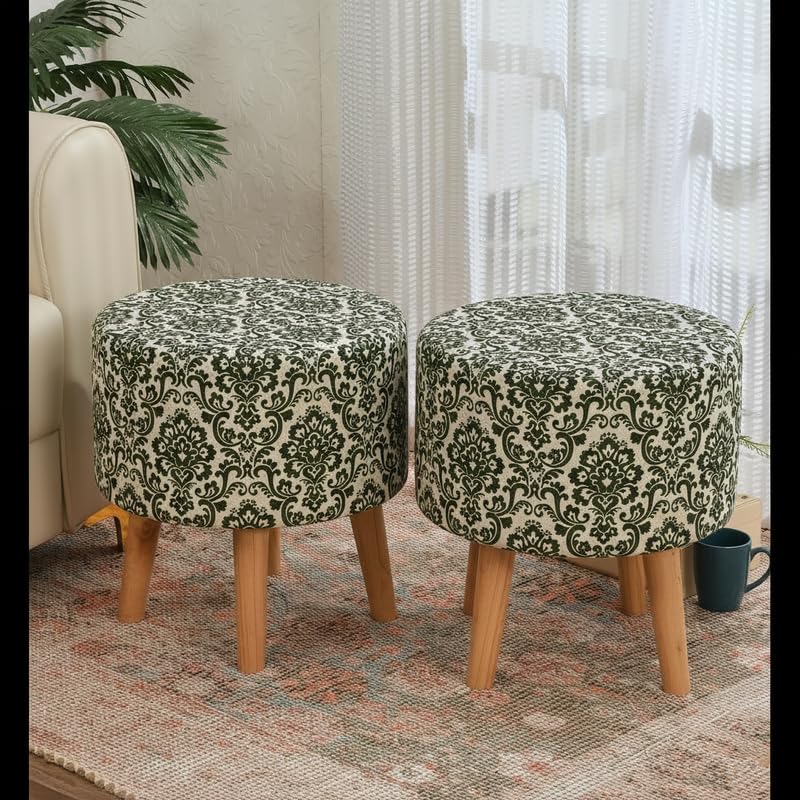 NACIA Elegant Ottoman Stool - Soft Cushioned Top for Seating & Footrest - Space-Saving, Stylish Design for Living Room, Bedroom & Office Spaces
