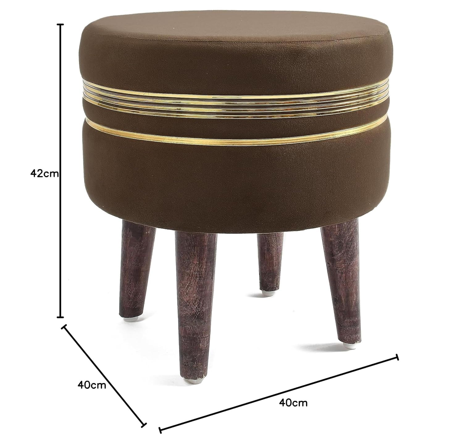 NACIA Wooden Ottoman Stool for Living Room, Ottoman pouffes for Sitting, Puffy Chair Bench for Home Decor, Ottoman & Stools, Footrest Pouf Foot Stool for Office Room Décor