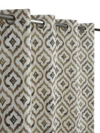 NACIA Cotton Room Darkening Printed Eyelet Curtains for Door, Long Door and Window | Geometric Printed Curtain Panel for Living Room and Bedroom | Grommet Window Drapes