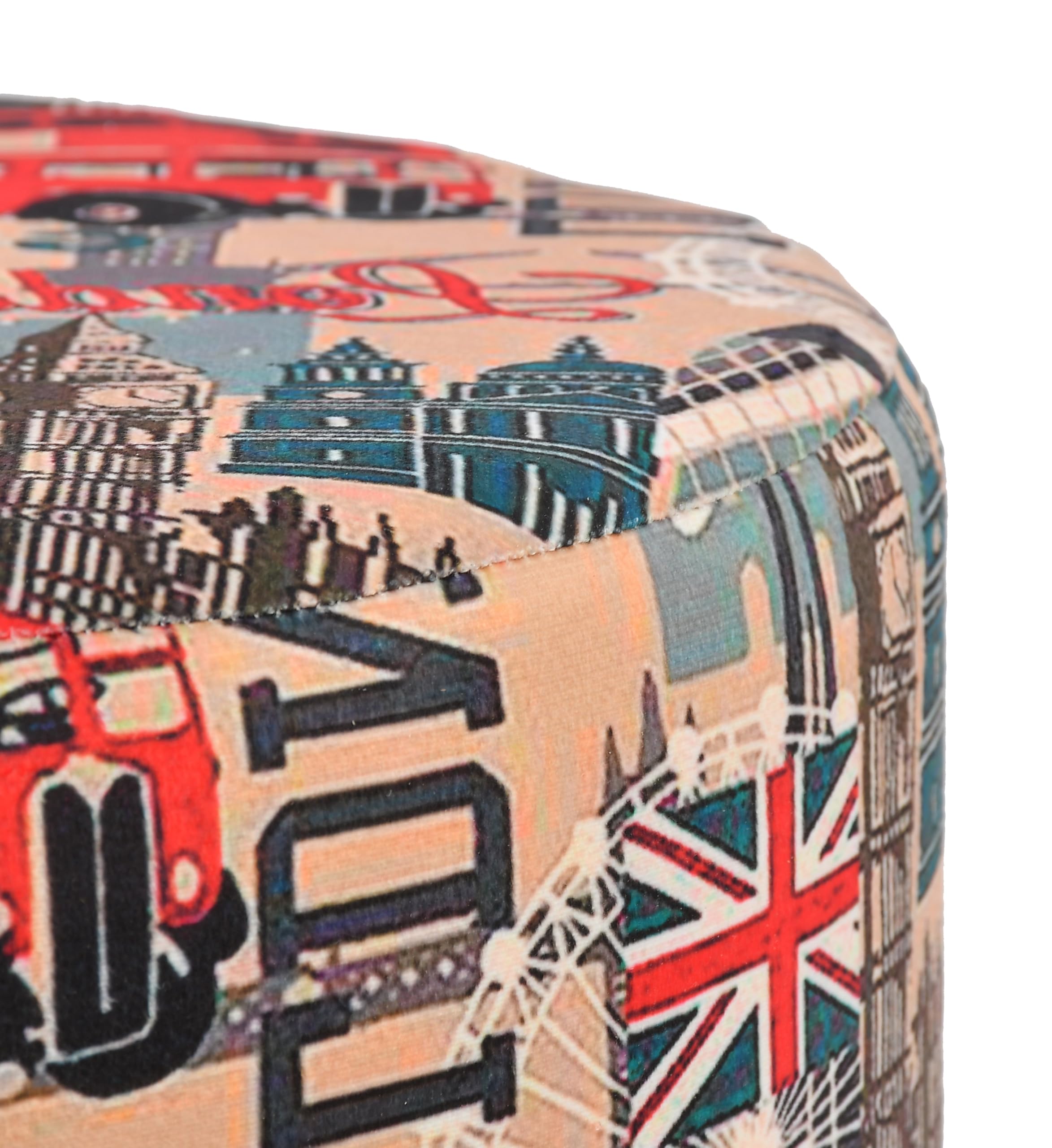 NACIA Elegant Ottoman Stool - Soft Cushioned Top for Seating & Footrest - Space-Saving, Stylish Design for Living Room, Bedroom & Office Spaces