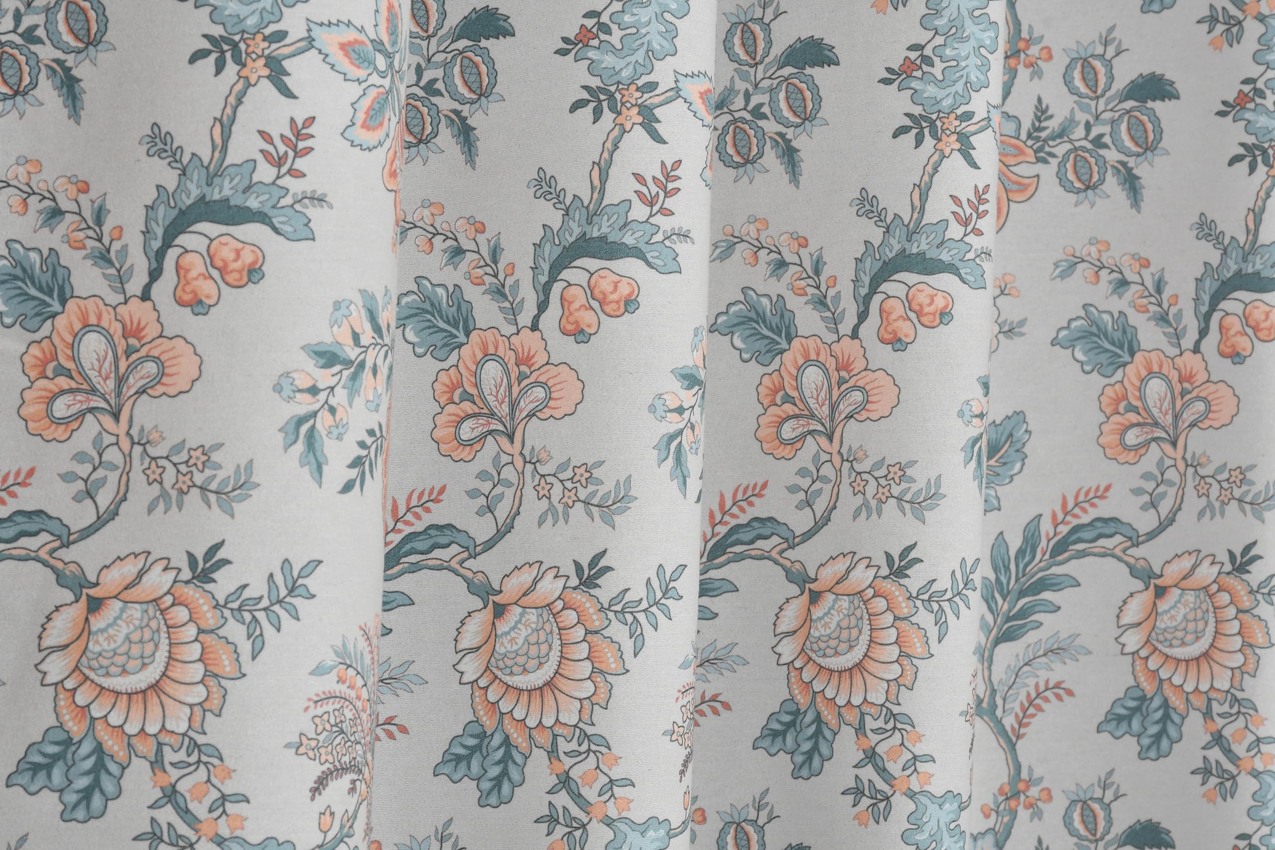 NACIA Cotton Room Darkening Printed Eyelet Curtains for Door, Long Door and Window | Geometric Printed Curtain Panel for Living Room and Bedroom | Grommet Window Drapes