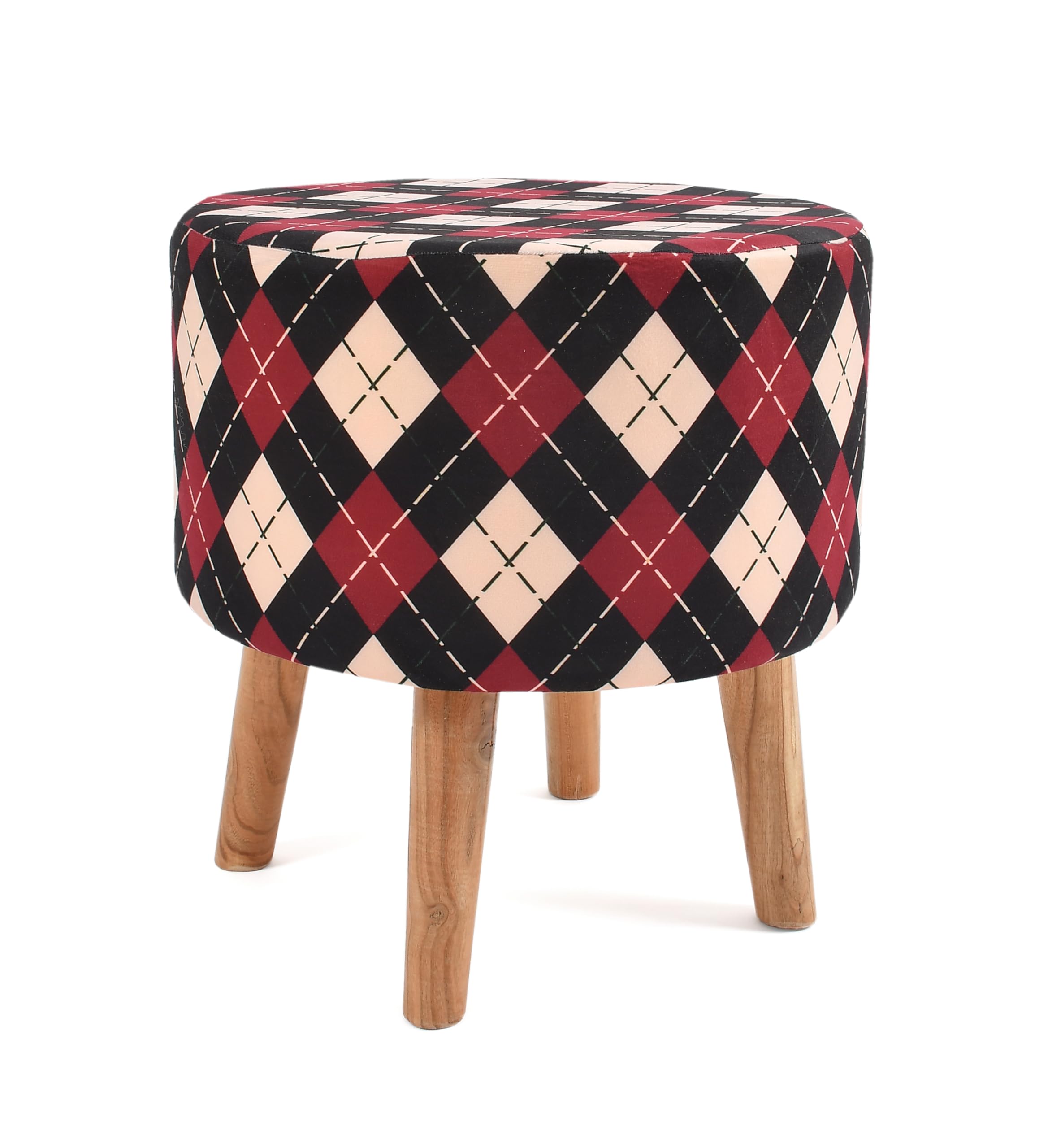 NACIA Elegant Ottoman Stool - Soft Cushioned Top for Seating & Footrest - Space-Saving, Stylish Design for Living Room, Bedroom & Office Spaces