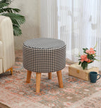 NACIA Elegant Ottoman Stool - Soft Cushioned Top for Seating & Footrest - Space-Saving, Stylish Design for Living Room, Bedroom & Office Spaces