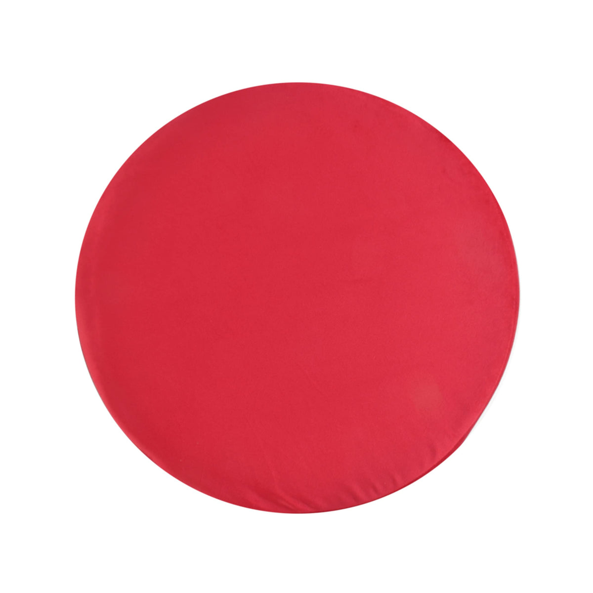 NACIA Velvet Upholstered Ottoman Stool with Wooden Legs | Round Pouffe Footrest Seat for Living Room Bedroom Balcony | Compact Foot Stool for Sitting Home Decor Furniture, 18 Inch
