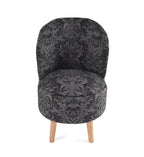 NACIA Velvet Printed Ottoman Chair | Dressing Table Chair for Bedroom Makeup Room Decor | Modern Upholstered Ottoman with Wooden Legs for Living Room & Home (18x18x32 Inches)