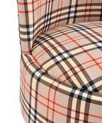 NACIA Velvet Printed Ottoman Chair with Stool Combo | Dressing Table Chair for Bedroom Makeup Room Decor | Modern Upholstered Ottoman with Wooden Legs for Living Room & Home