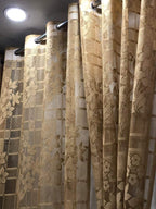 NACIA Heavy Polyester Net Semi Sheer Curtains for Door | Floral Design Grommet Curtains | Semi Transparent Window Drapes for Living Room Bedroom Home Décor