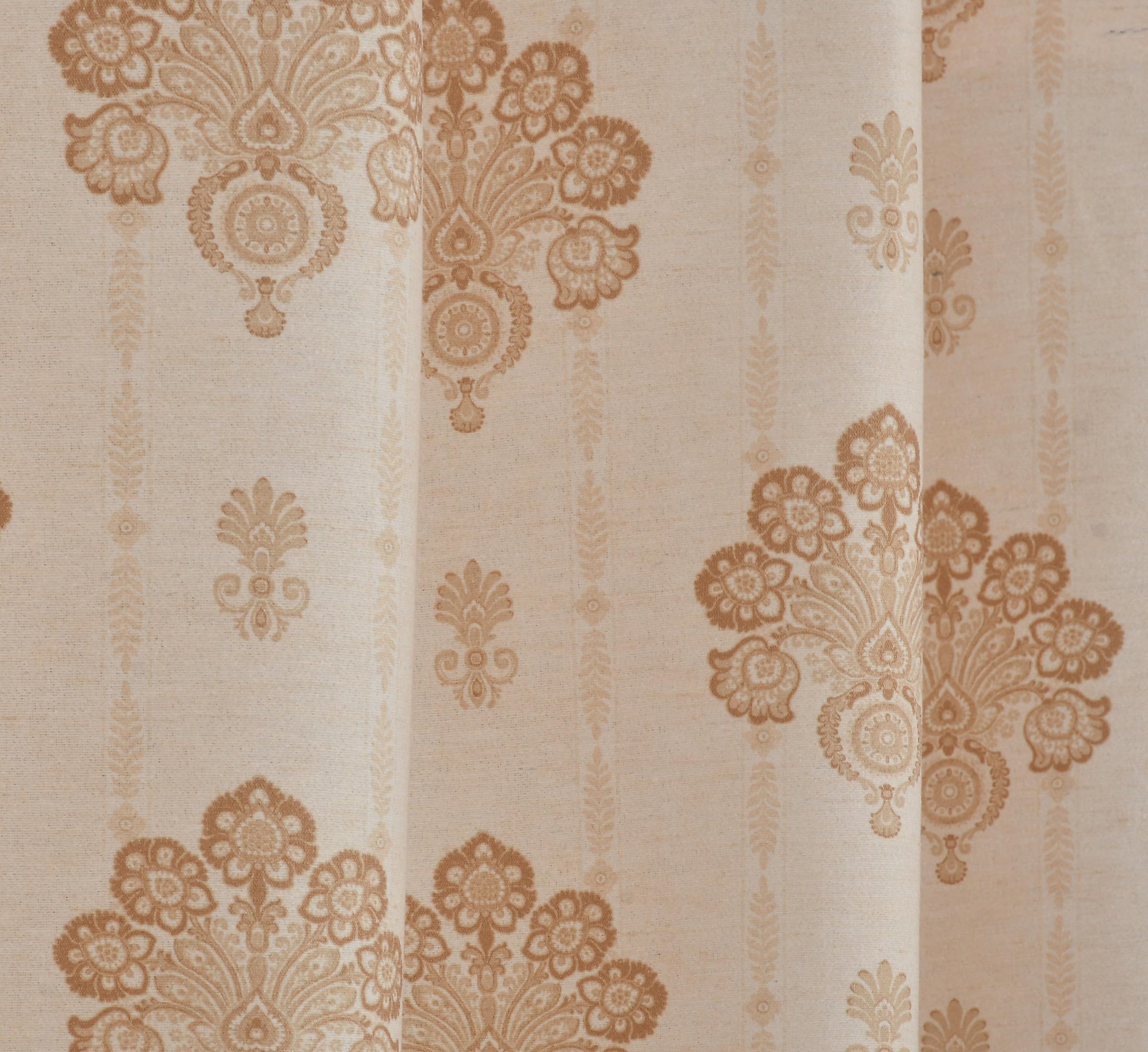 NACIA Cotton Room Darkening Printed Eyelet Curtains for Door, Long Door and Window | Geometric Printed Curtain Panel for Living Room and Bedroom | Grommet Window Drapes