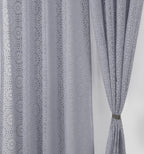 NACIA Heavy Polyester Net Semi Sheer Curtains for Door | Geometric Design Grommet Curtains | Semi Transparent Window Drapes for Living Room Bedroom Home Décor