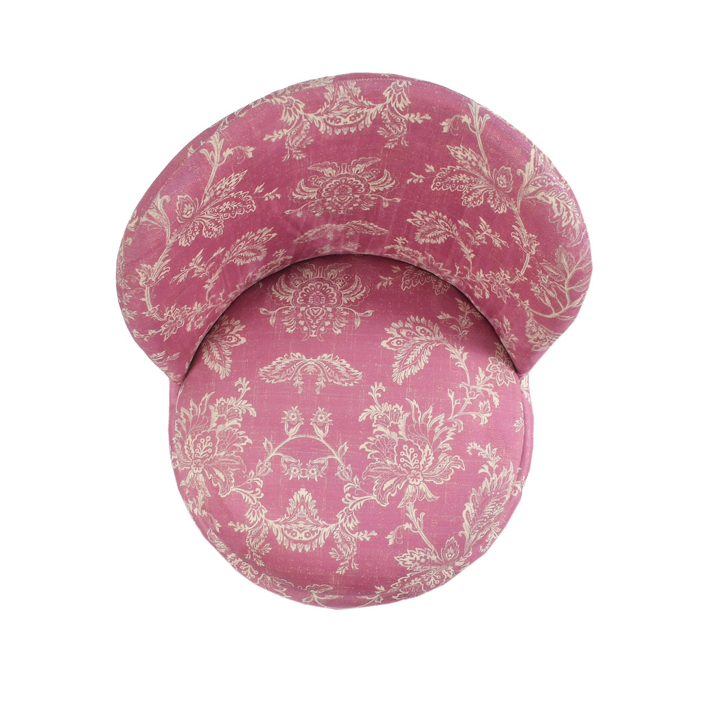 NACIA Velvet Printed Ottoman Chair with Stool Combo | Dressing Table Chair for Bedroom Makeup Room Decor | Modern Upholstered Ottoman with Wooden Legs for Living Room & Home