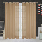 NACIA Criss Cross Net Semi Sheer Curtains | Geometric Door Curtains with Eyelet Rings | Light Filtering Polyester Curtains for Living Room and Bedroom