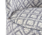 NACIA Velvet Printed Ottoman Chair with Stool Combo | Dressing Table Chair for Bedroom Makeup Room Decor | Modern Upholstered Ottoman with Wooden Legs for Living Room & Home