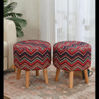 NACIA Elegant Ottoman Stool - Soft Cushioned Top for Seating & Footrest - Space-Saving, Stylish Design for Living Room, Bedroom & Office Spaces
