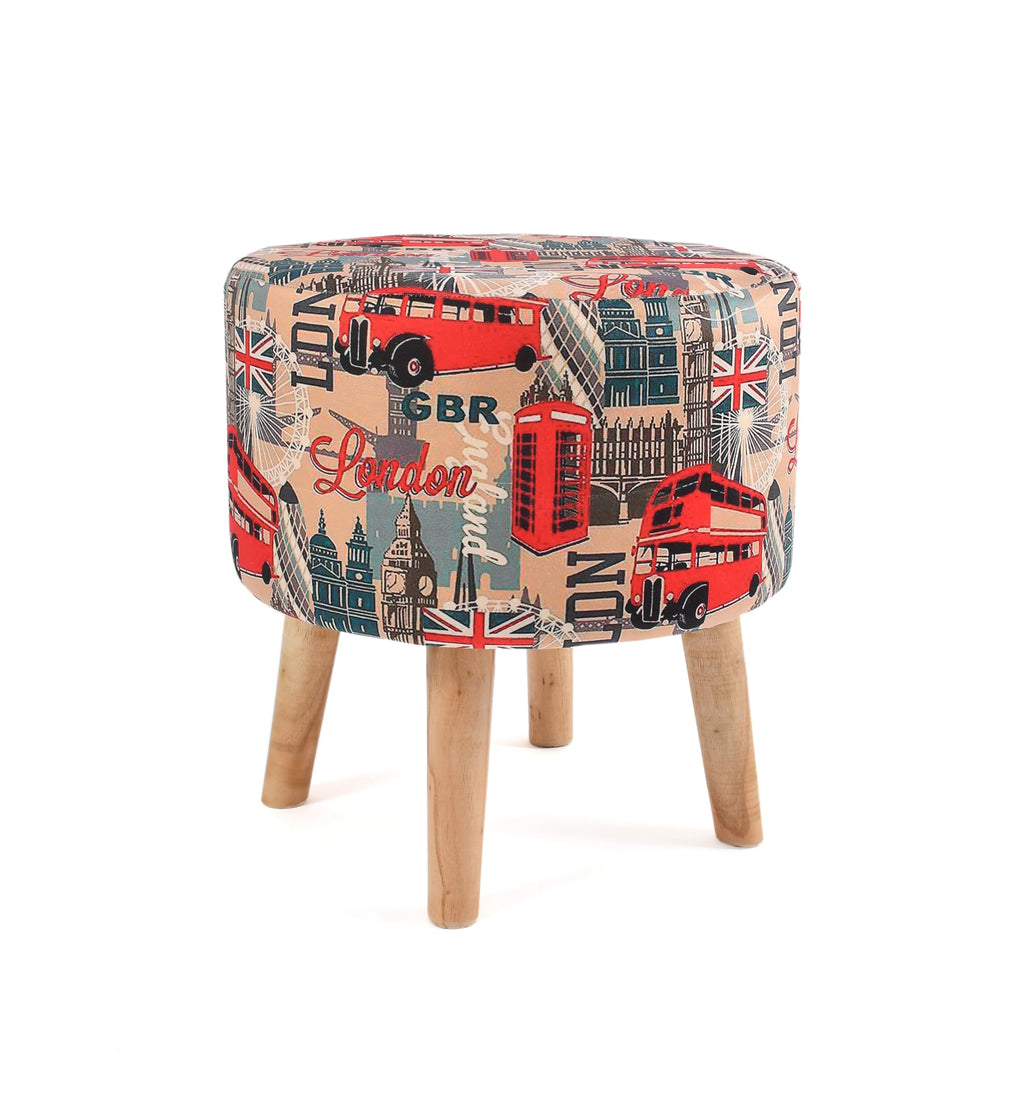 NACIA Elegant Ottoman Stool - Soft Cushioned Top for Seating & Footrest - Space-Saving, Stylish Design for Living Room, Bedroom & Office Spaces