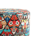NACIA Printed Ottoman Stool for Living Room | Wooden Pouffe for Sitting and Footrest | Furniture for Home Decor