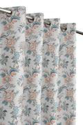 NACIA Cotton Room Darkening Printed Eyelet Curtains for Door, Long Door and Window | Geometric Printed Curtain Panel for Living Room and Bedroom | Grommet Window Drapes