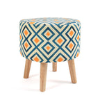 NACIA Elegant Ottoman Stool - Soft Cushioned Top for Seating & Footrest - Space-Saving, Stylish Design for Living Room, Bedroom & Office Spaces