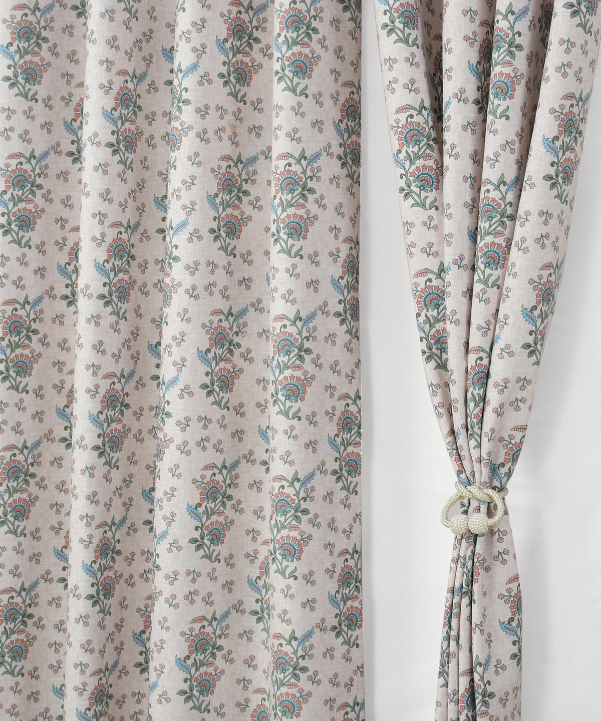 NACIA Cotton Room Darkening Printed Eyelet Curtains for Door, Long Door and Window | Geometric Printed Curtain Panel for Living Room and Bedroom | Grommet Window Drapes