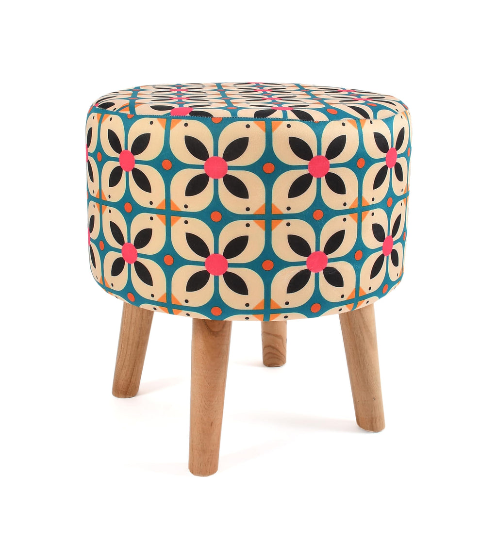 NACIA Elegant Ottoman Stool - Soft Cushioned Top for Seating & Footrest - Space-Saving, Stylish Design for Living Room, Bedroom & Office Spaces