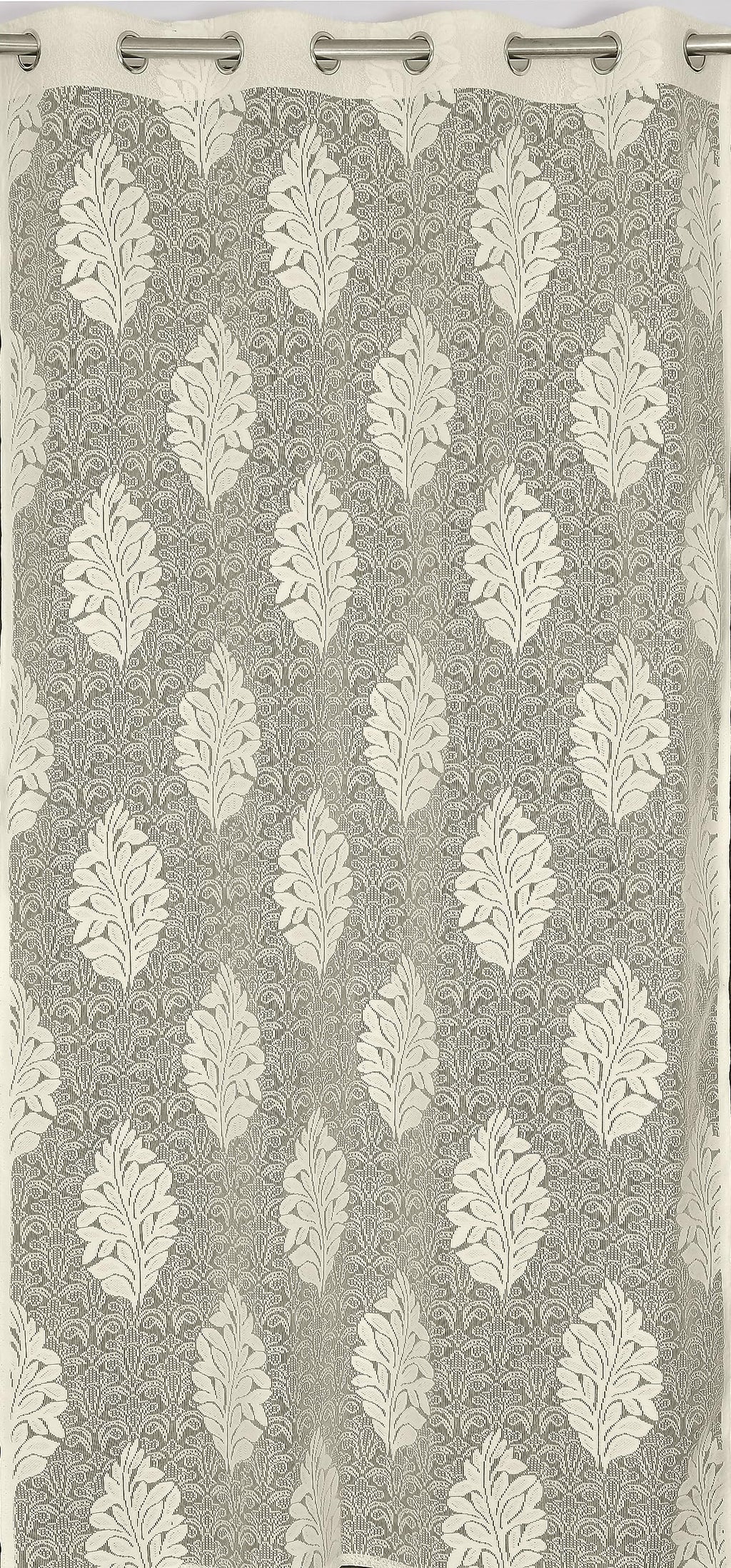 NACIA Heavy Polyester Net Semi Sheer Curtains for Door | Floral Design Grommet Curtains | Semi Transparent Window Drapes for Living Room Bedroom Home Décor