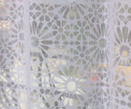 NACIA Heavy Polyester Net Semi Sheer Curtains for Door | Geometric Design Grommet Curtains | Semi Transparent Window Drapes for Living Room Bedroom Home Décor