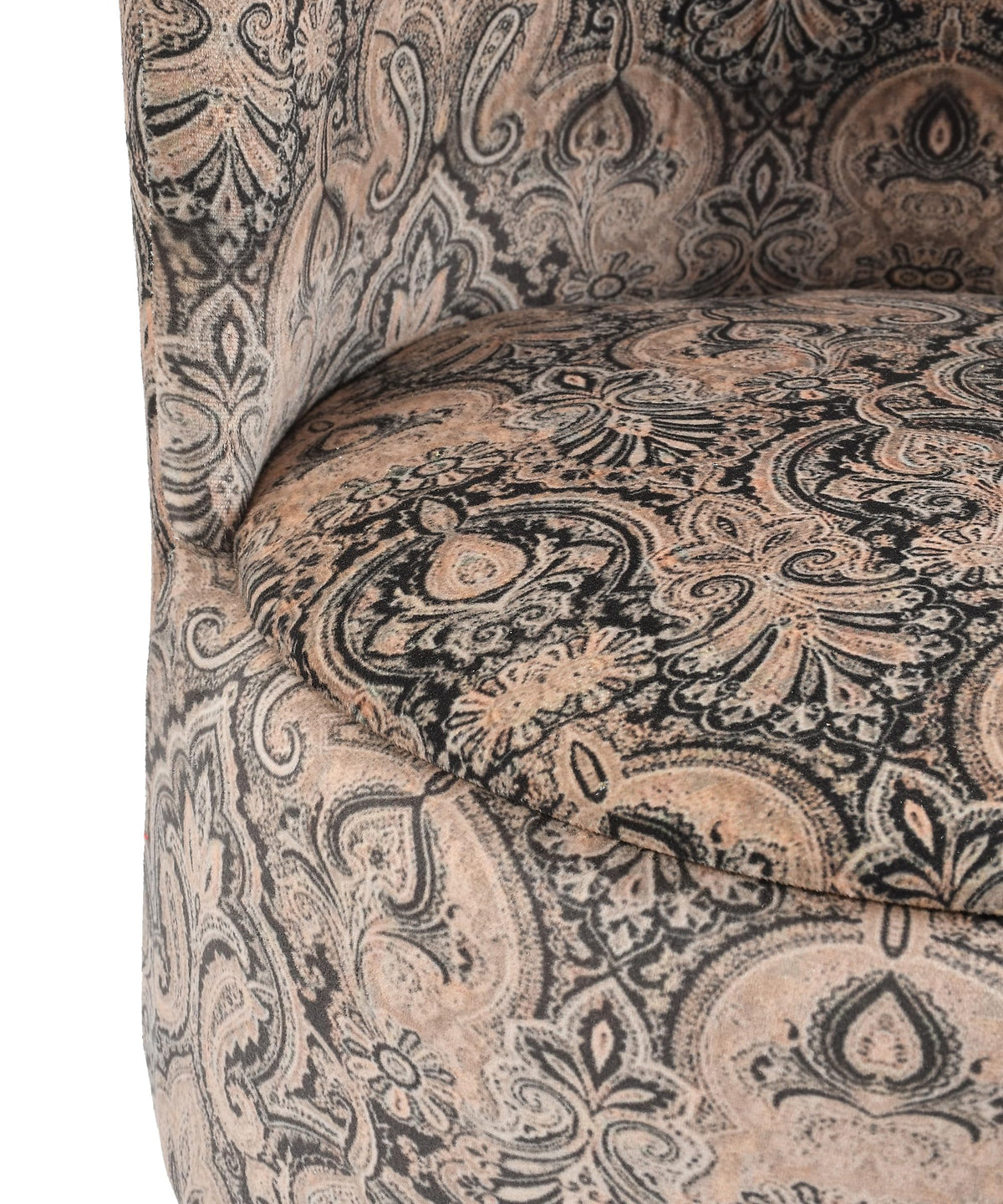NACIA Velvet Printed Ottoman Chair with Stool Combo | Dressing Table Chair for Bedroom Makeup Room Decor | Modern Upholstered Ottoman with Wooden Legs for Living Room & Home