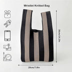 NACIA® Handbag for Women Wristlet Knitted Hand Bag for Shopping Tote Bag Knot Pouch foldable Tote Purse for Wrist small Knitted Sleeve Tote Handle Bag Wristlet Pouch Purse for Women, Cream
