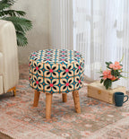 NACIA Elegant Ottoman Stool - Soft Cushioned Top for Seating & Footrest - Space-Saving, Stylish Design for Living Room, Bedroom & Office Spaces