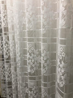 NACIA Heavy Polyester Net Semi Sheer Curtains for Door | Floral Design Grommet Curtains | Semi Transparent Window Drapes for Living Room Bedroom Home Décor