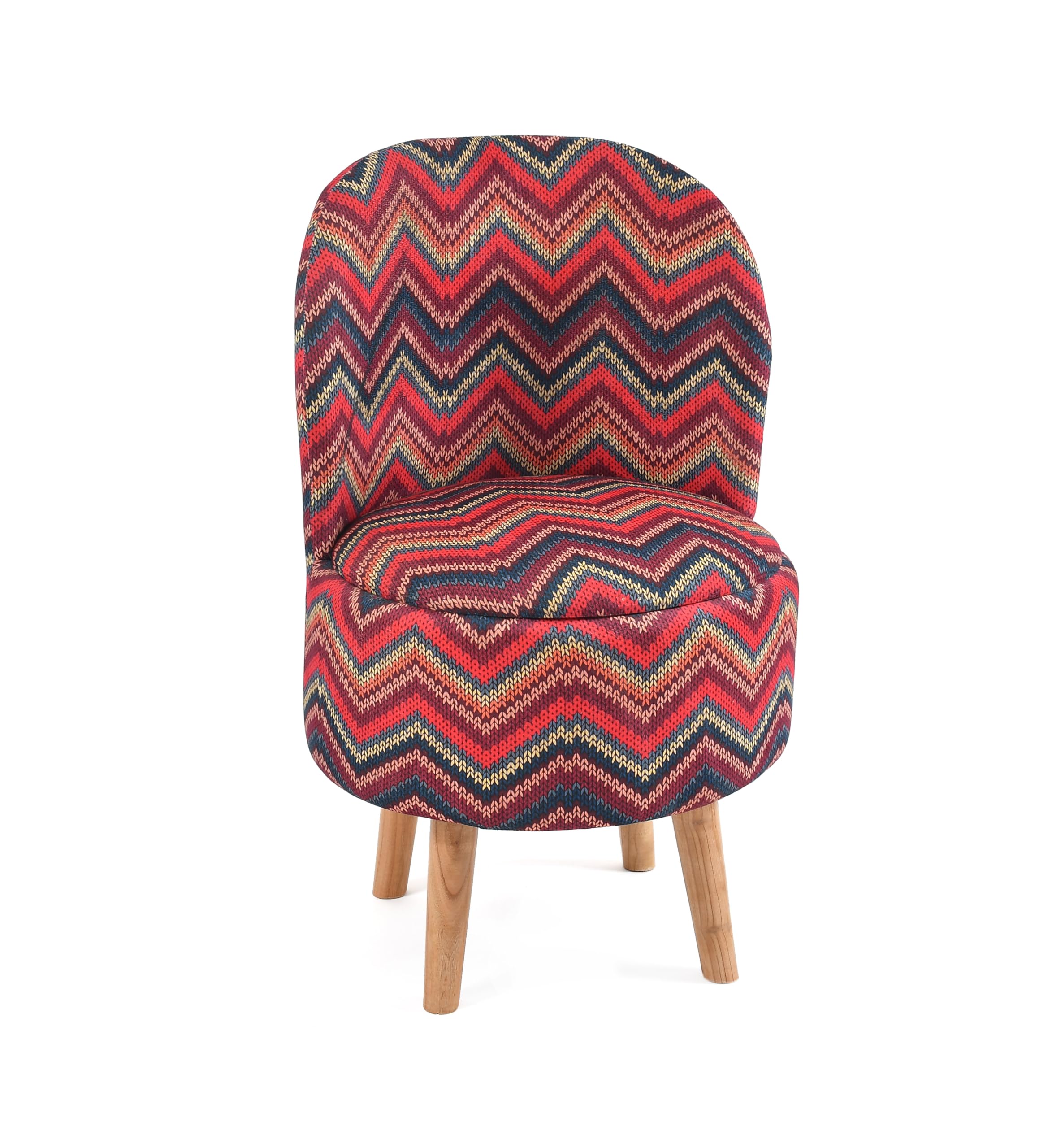NACIA Velvet Printed Ottoman Chair | Dressing Table Chair for Bedroom Makeup Room Decor | Modern Upholstered Ottoman with Wooden Legs for Living Room & Home (18x18x32 Inches)