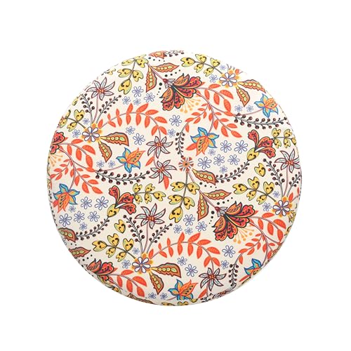 NACIA Velvet Printed Ottoman Chair with Stool Combo | Dressing Table Chair for Bedroom Makeup Room Decor | Modern Upholstered Ottoman with Wooden Legs for Living Room & Home