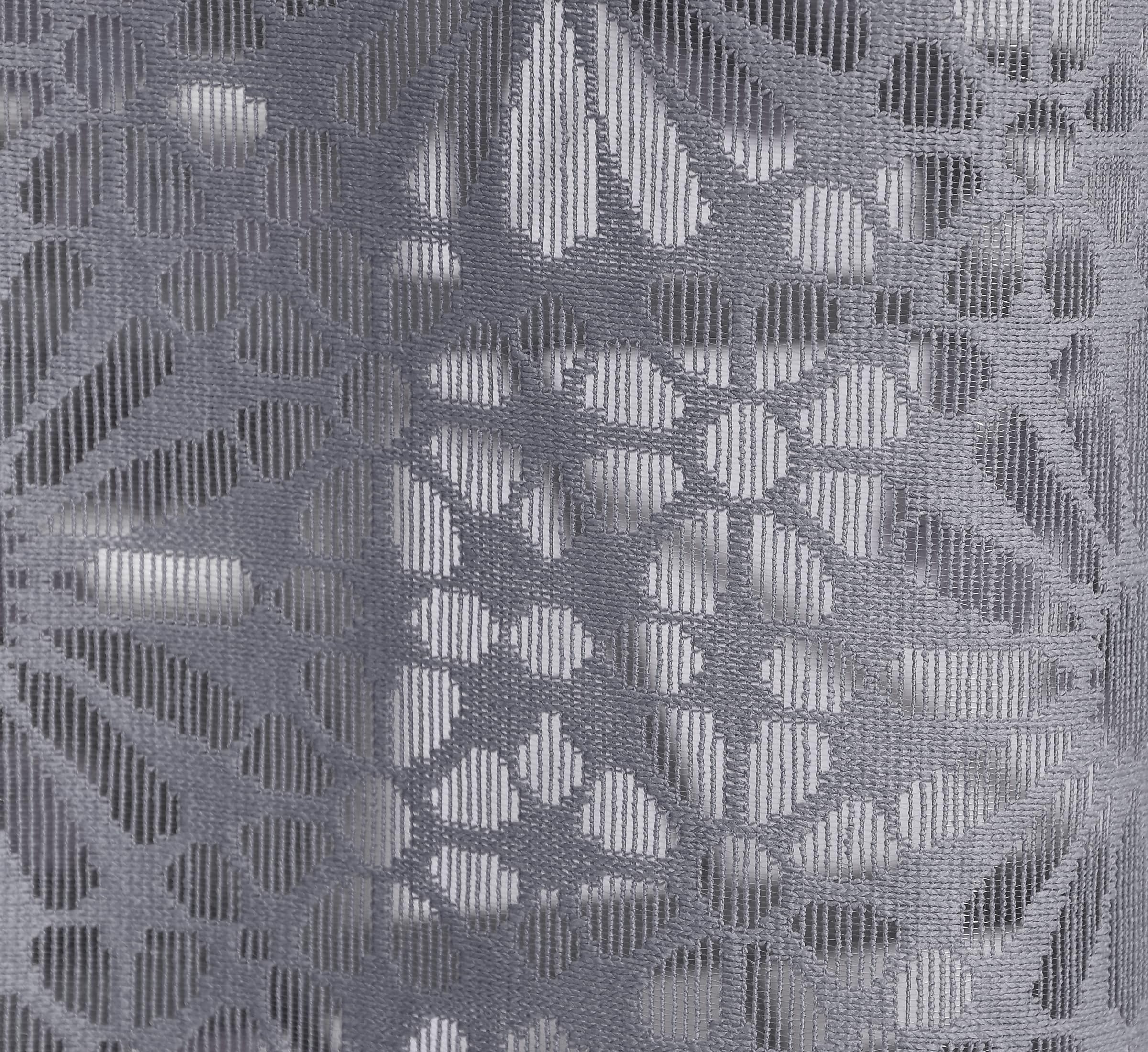 NACIA Heavy Polyester Net Semi Sheer Curtains for Door | Geometric Design Grommet Curtains | Semi Transparent Window Drapes for Living Room Bedroom Home Décor