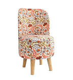 NACIA Velvet Printed Ottoman Chair | Dressing Table Chair for Bedroom Makeup Room Decor | Modern Upholstered Ottoman with Wooden Legs for Living Room & Home (18x18x32 Inches)