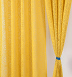 NACIA Heavy Polyester Net Semi Sheer Curtains for Door | Geometric Design Grommet Curtains | Semi Transparent Window Drapes for Living Room Bedroom Home Décor