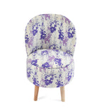 NACIA Velvet Printed Ottoman Chair | Dressing Table Chair for Bedroom Makeup Room Decor | Modern Upholstered Ottoman with Wooden Legs for Living Room & Home (18x18x32 Inches)