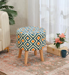 NACIA Elegant Ottoman Stool - Soft Cushioned Top for Seating & Footrest - Space-Saving, Stylish Design for Living Room, Bedroom & Office Spaces